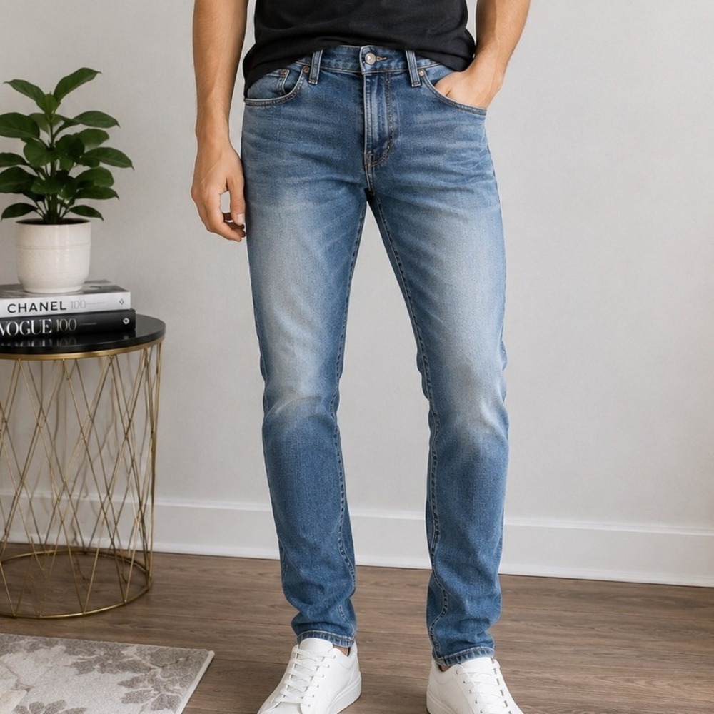 Aeropostale Mens Jeans Super Skinny Medium Wash Faded Stretch 29/32